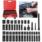 49 Piece 3 8  Drive Impact Socket Set 6-point Standard Sae   Metric Sockets New