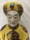 Porcelain Chinese Emperor Statue Seated Large 16  Tall Asian Figurine