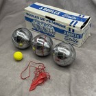 Vintage Boules De Petanque 3pc Set French P  tanque Chrome Steel Boules Etoile