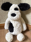 Jellycat Bashful Puppy Cream   Black Spotted Dog Plush 12   