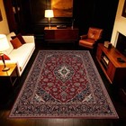 Traditional Oriental Red Medallion Washable Area Rug Soft Non Slip Rug