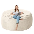 Ultra Soft Velvet 3ft Bean Bag Chair  Memory Foam Large Sofa For Dorm  Office  L