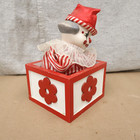 Vintage Davar Jack In The Box Dancing Musical Clown Wind Up Toy Ceramic Wood