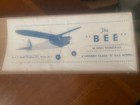 Vintage Free Flight Balsawood Model Kit The Bee