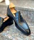 Handmade Mens Black Leather Moccasins  Men Leather Dress Shoes  Gift For Him