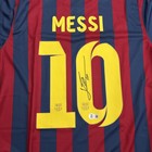 Lionel Messi Signed Barcelona Soccer Jersey   10 With Beckett Witnessed Coa