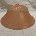 Vintage Pink Glass Lamp Ceiling Light Shade 3 Hole Art Deco Frosted Glass 10 5 