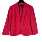 Talbots Linen Colllarless Blazer Lined Women s Size 10 Pink Hook   Eye Closure