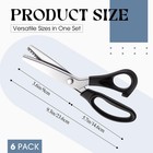 6 Pcs Pinking Shears For Crafting And Paper Cutting  3mm  5mm  7mm Scalloped    