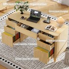 Modern Wood Desk - 55 1 L   Simple Computer Table For Home Office Study Writing