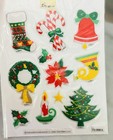 Vintage Stickers Christmas  Puffy  Santa   80 s Lot- 18 Sheets