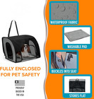 Secure Dog Cat Car Seat Foldable Travel Carrier Booster Washable Soft-sided