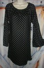 Women Size M Tunic Top dress  Elastic Peasant Neck Long Bell Sleeve  West Loop