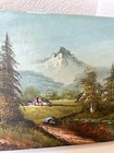 Gardo Artist Painting Mid Century Post Modern Art Era Cabin Mountain Forest