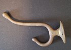 Vtg  Brass Coat Bath Double Hook Great Patina 