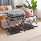 Luggage Rack  Set Of 2  Foldable Suitcase Stands For Guest Room  Metal Luggag   