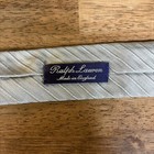 Ralph Lauren Men   s Silk Tie Champagne Gold Striped Made In England 3-7 8   x 60   