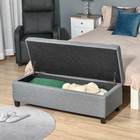 50  Lift Top Storage Ottoman Tufted Fabric Shoe Bench Footrest Stool Seat