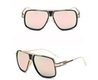 Designer Oversized Square Pilot Sunglasses Metal Bar Retro Men Women Fashion New