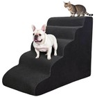 5 Step Pet Stairs Ramp For High Beds Sofas 23-30 Inch With Sturdy Non Slip 