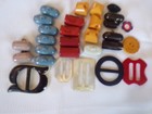30 Vintage Bakelite other Buttons   Collection Includes 5 Belt Buckles