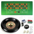 Casino Night Game Set - 16  Roulette Wheel  35 x16  Table Mat  100 Chips   Deale