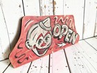 Vintage Hand Painted Carnival Clown Sign Antique Circus Fairground Folk Art