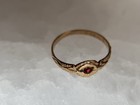 Antique 10k Gold Baby Ring With Red Stone