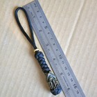 550 Paracord Combo Knife Lanyard Black With Retro Brass Davy Jones Pirate Bead