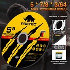 Pretec 50 5 Pack 5  Metal Cutting Wheels Thin 0 04  For Angle Grinder 7 8  Arbor