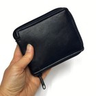 Black Leather Men s Zipper Wallet - Slim   Durable Everyday Wallet