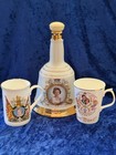 Set Of 3 Royal Items  Queen Elizabeth Ll Decanter   Cup   Charles   Diana Cup 