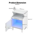 Led Bedside Table With Cabinet Open Storage Nightstand End Side Table White