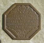 Art Deco 1925 Paris Exposition Bronze Medal  By Pierre Turin W  Original Box