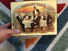 Sunset Club Cigar Humidor Wood Box Vintage Style Gentleman Scene Art 9x7x2 5