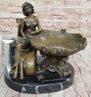 Handmade Genuine 100  Real Bronze Jewelry Brown Patina Bronze Statue  Deco Deal