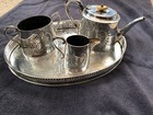 Vintage Germany Silver 3-piece Coffee tea Seat With Serving Tray