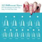 Clear Short Stiletto Nail Tips  600pcs Half Cover Soft Gel Stiletto Nail Tips