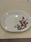 Corelle Kyoto Leaves Oval Serving Platter Plate Watercolor Red Gray 12 