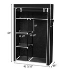 Black 64  Portable Closet Storage Organizer Wardrobe Clothes Rack With Shelves