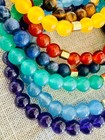 Natural Gemstone Bracelet Set Tiger Eye Amethyst Carnelia Jade Lapis