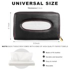 Car Tissue Holder  Sun Visor Napkin Box Premium Pu Leather Tissue Case Black