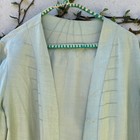 Antique 1920s Mint Green Raw Silk Open Jacket Coat Mother Of Pearl Buttons Dress