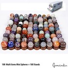 100 Mini Spheres Ball W stand Natural Multi Gemstones Crystal Healing Wholesale