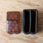 A Antinori Roma Italian Tooled Leather Double Playing Card Box Mid Century