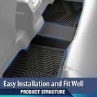 3-piece All Weather Tpe Floor Mats For 2002-2009 Quad Cab 1500 2500 3500