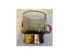 Cobraz By Beucler Ltd Copper   Brass With Smoked Glass Beverage Set Of 4 Vintage