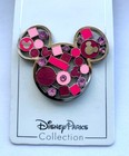 New Disney Parks Silver Tone Mickey Mouse Icon Jeweled Pink Pin