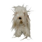 Vintage R Dakin Long Hair Dog Plush Puppy White Brown Fuzzy 
