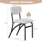 Lambswool Dining Chair Set Of 4 Modern Upholstered Kitchen Chair Metal Leg Beige